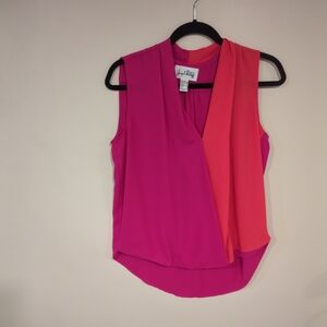 Pink and Orange Joseph Ribkoff blouse, size 8 like new